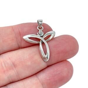 Estate Sterling Silver 925 Trinity Knot Cross Pendant
